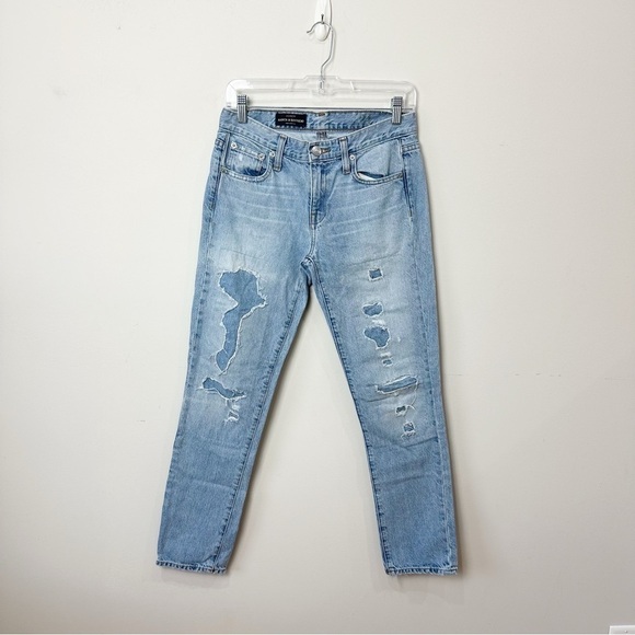 Jcrew Broken In Boyfriend Jeans Patch Distressed Denim - Picture 2 of 7